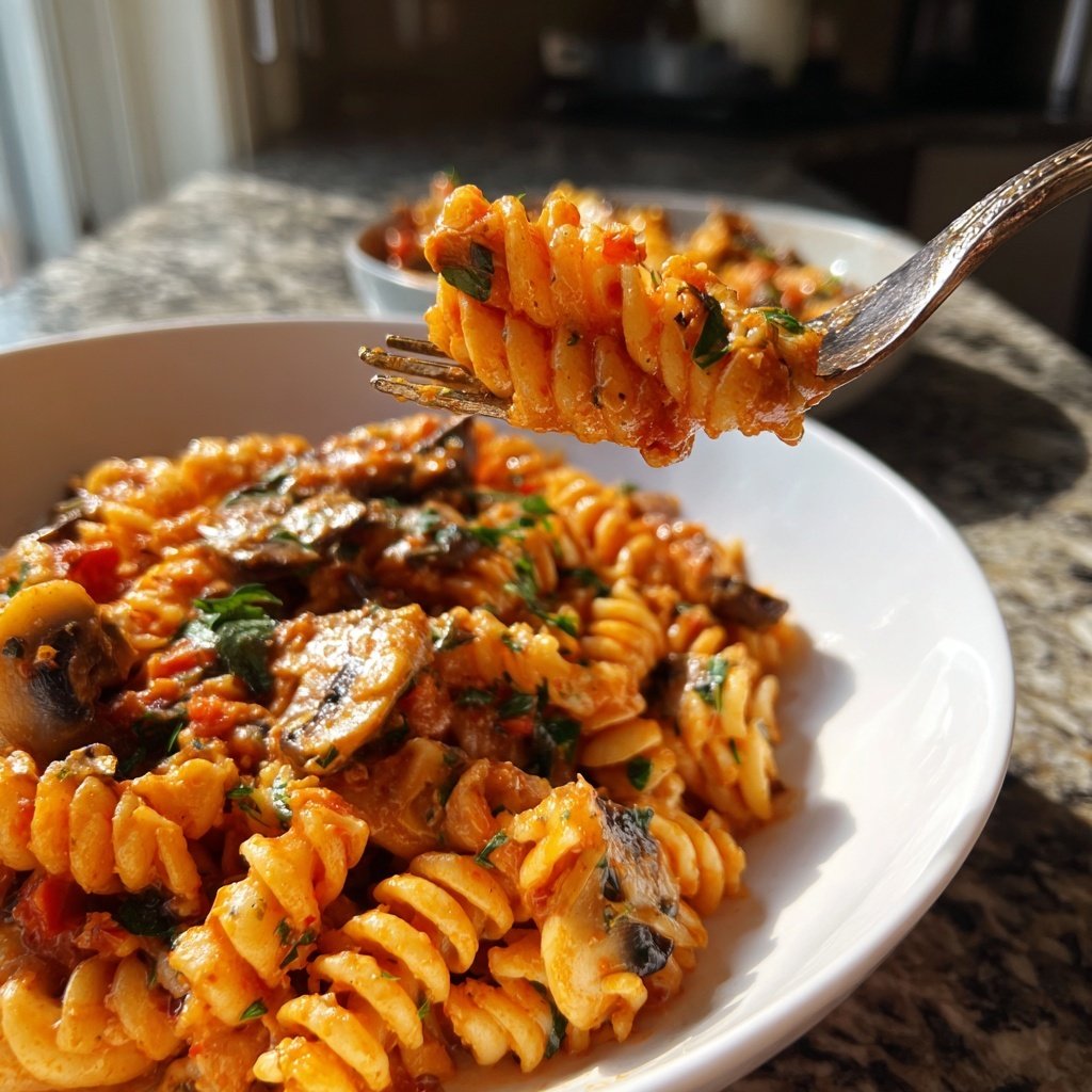 Romantic Creamy Tomato Mushroom Pasta