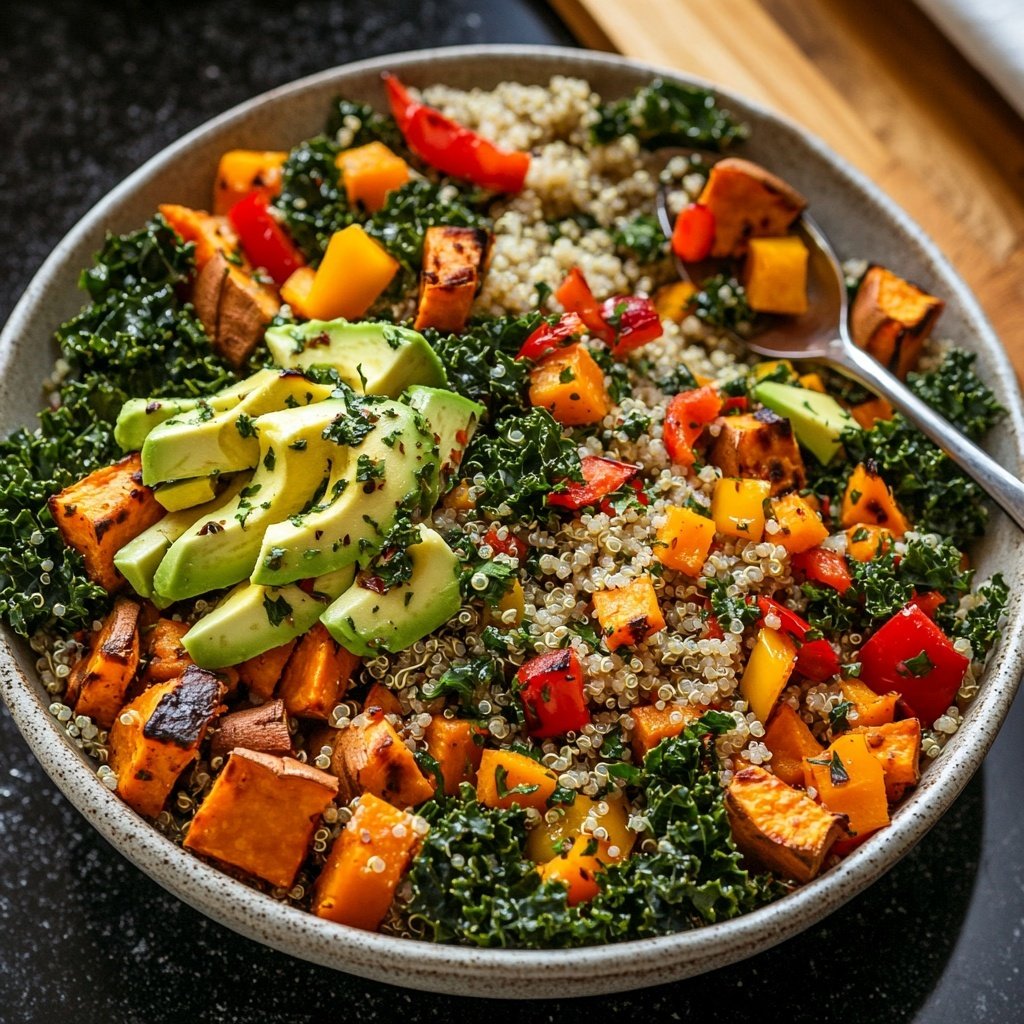 Healthy Lunch Roasted Veggie Grain Bowl