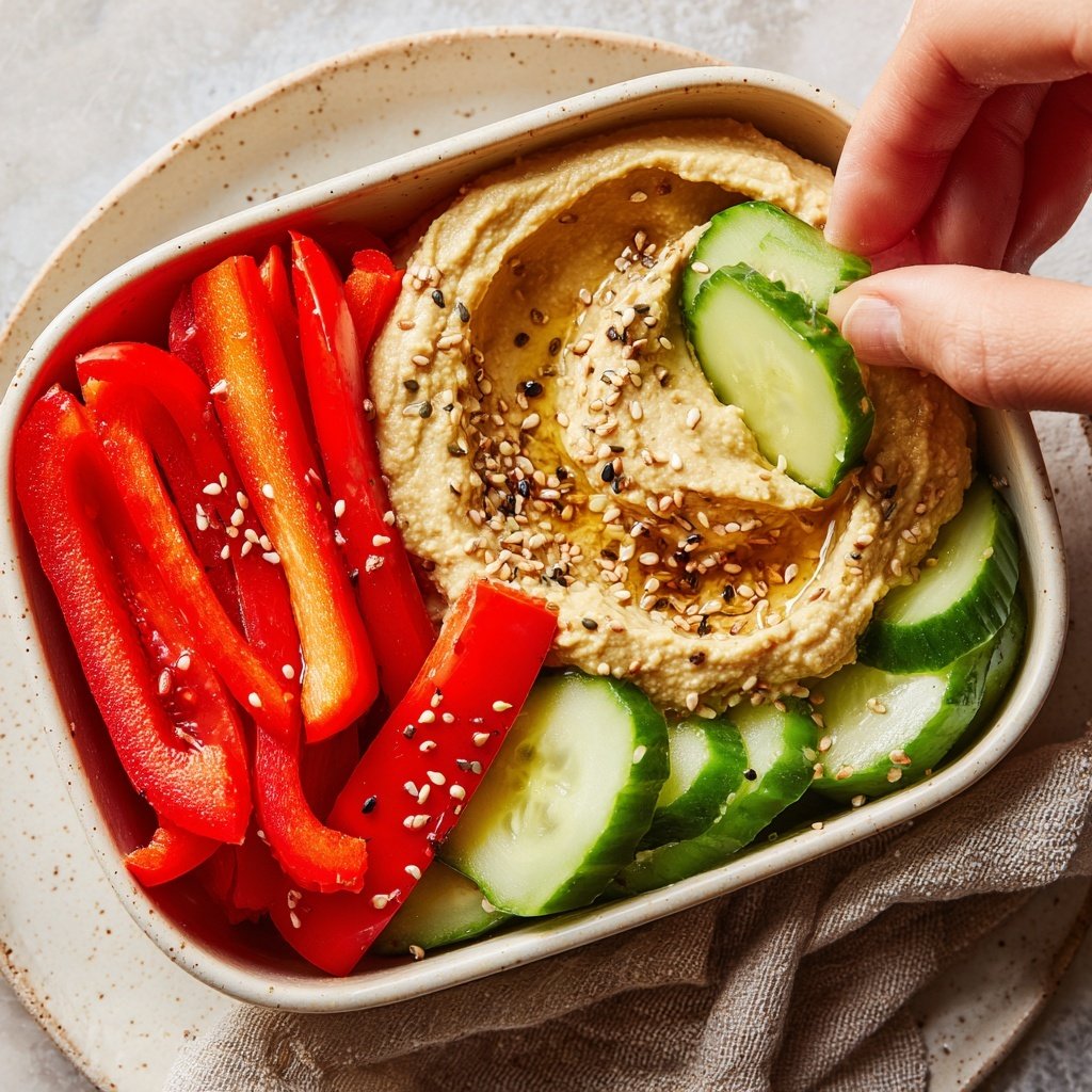 Healthy Lunch Hummus Veggie Bento Box