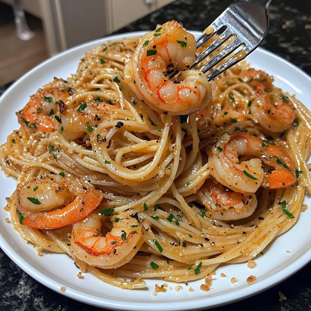 15-Minute Garlic Shrimp Pasta