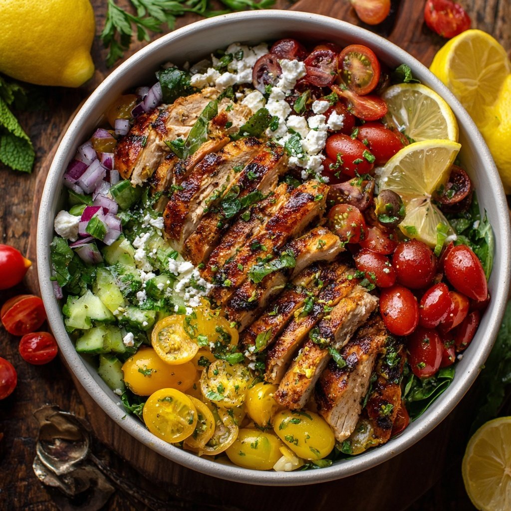 Easy Healthy Mediterranean Chicken Bowl