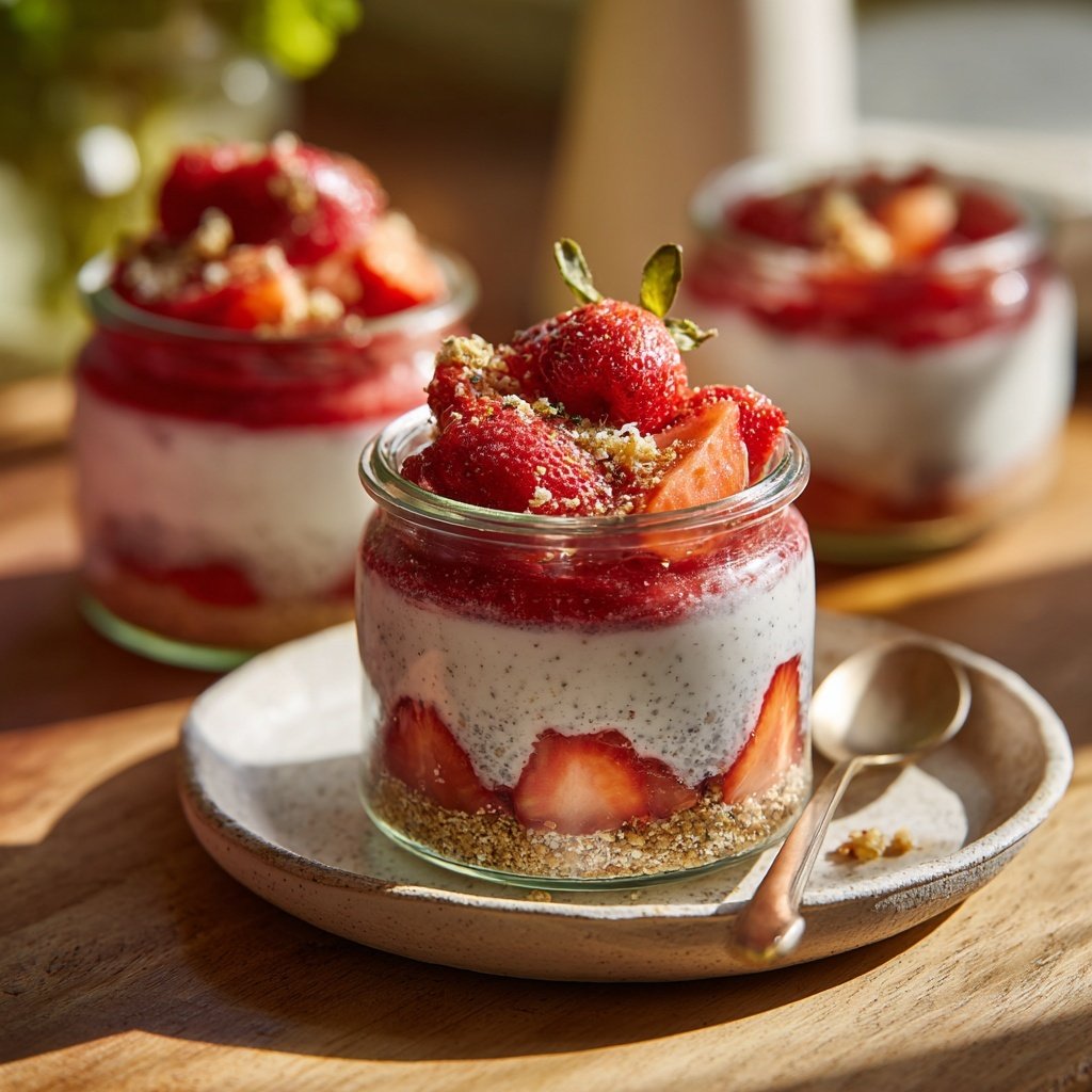 Strawberry Chia Breakfast Pots