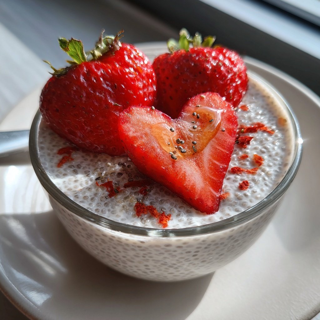 Valentine Breakfast Vanilla Chia Pudding