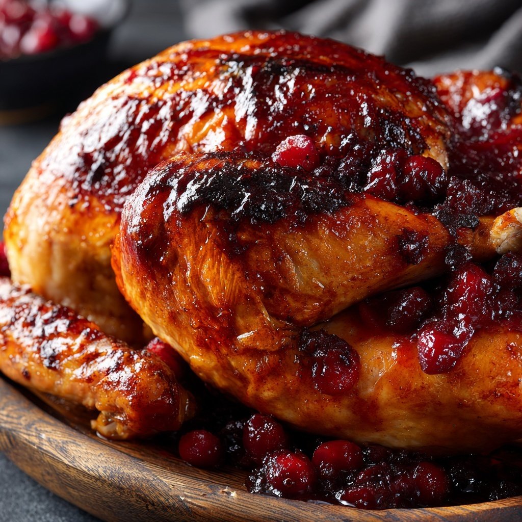 Roasted Turkey with Cranberry Glaze