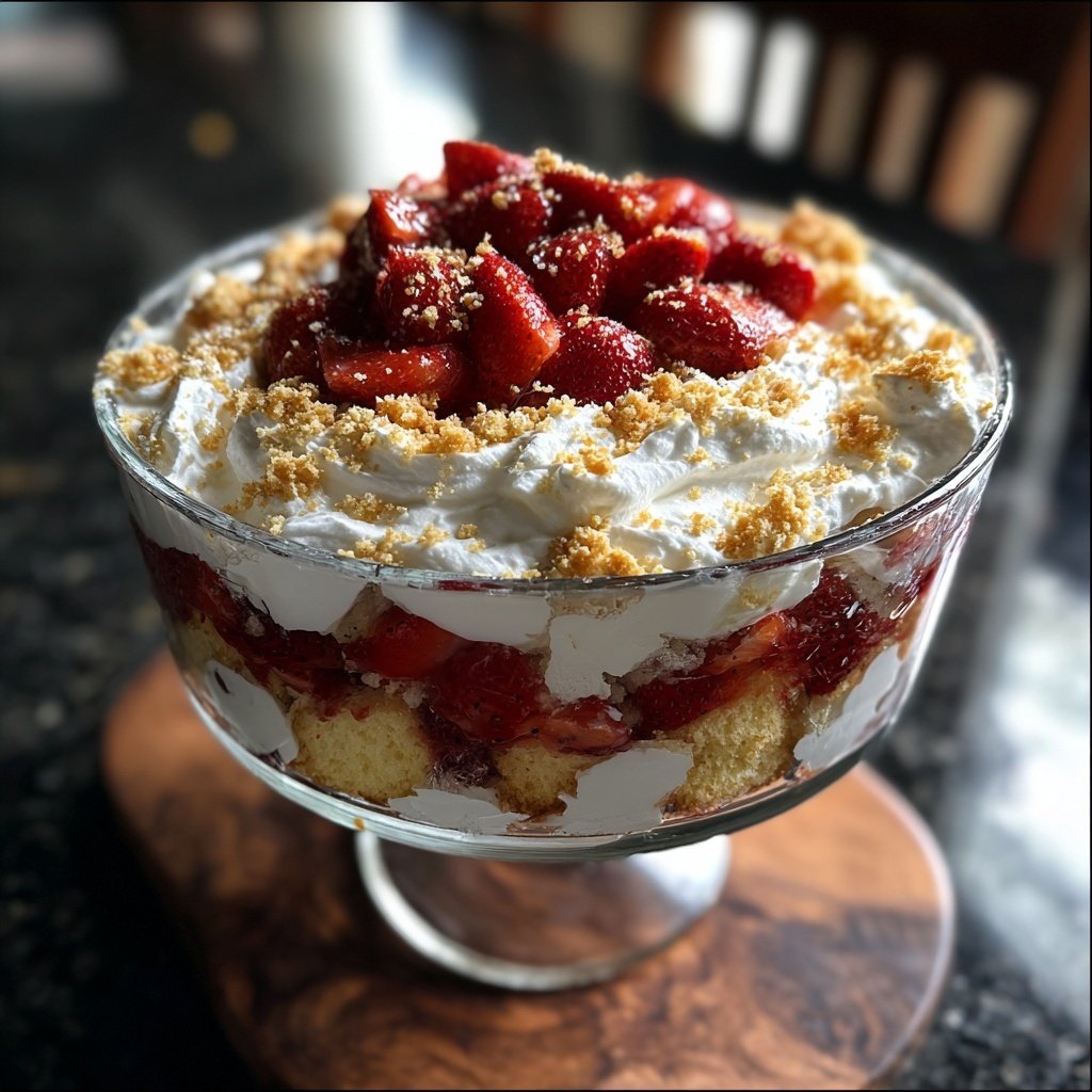 Fresh Strawberry Shortcake Trifle