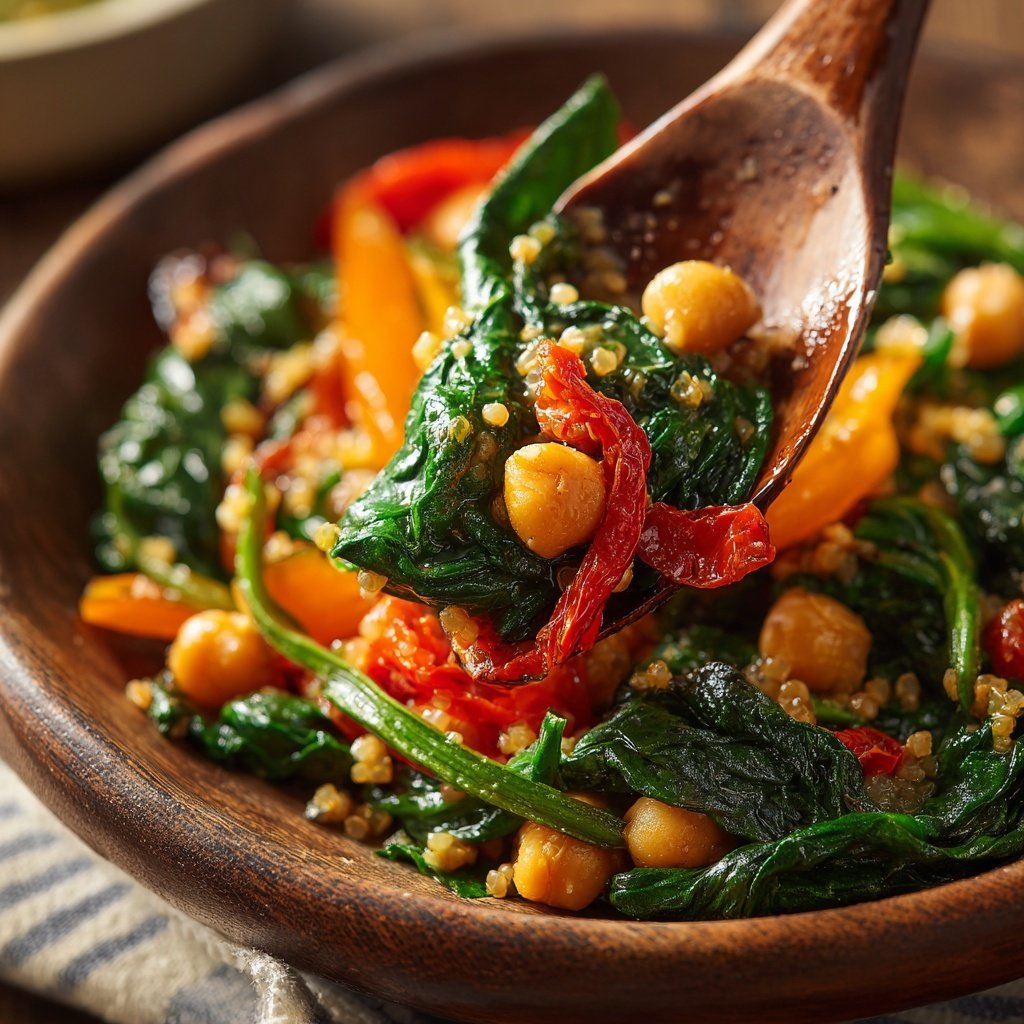Healthy Lunch Spinach Chickpea Grain Bowl