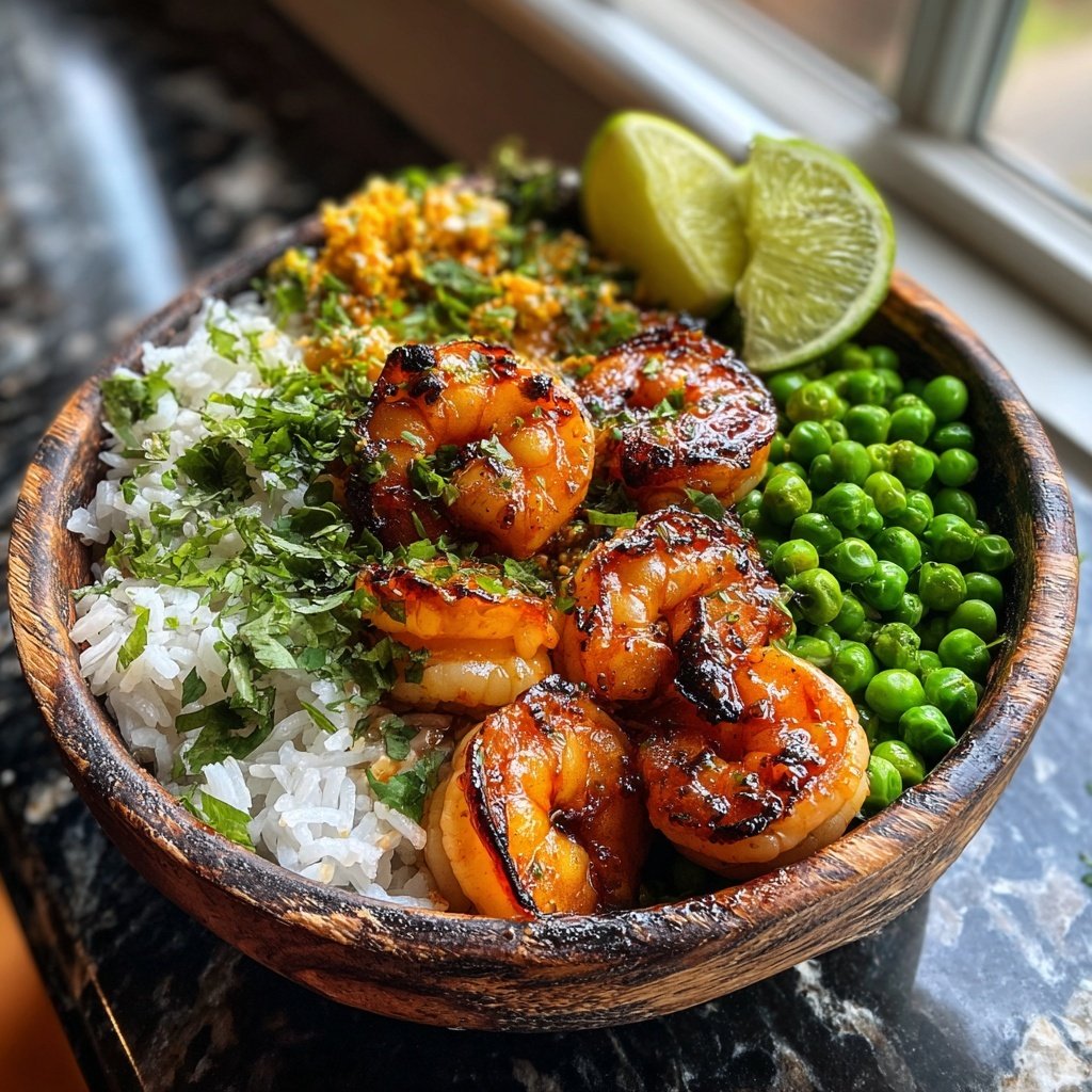 High Protein Shrimp Rice Bowl