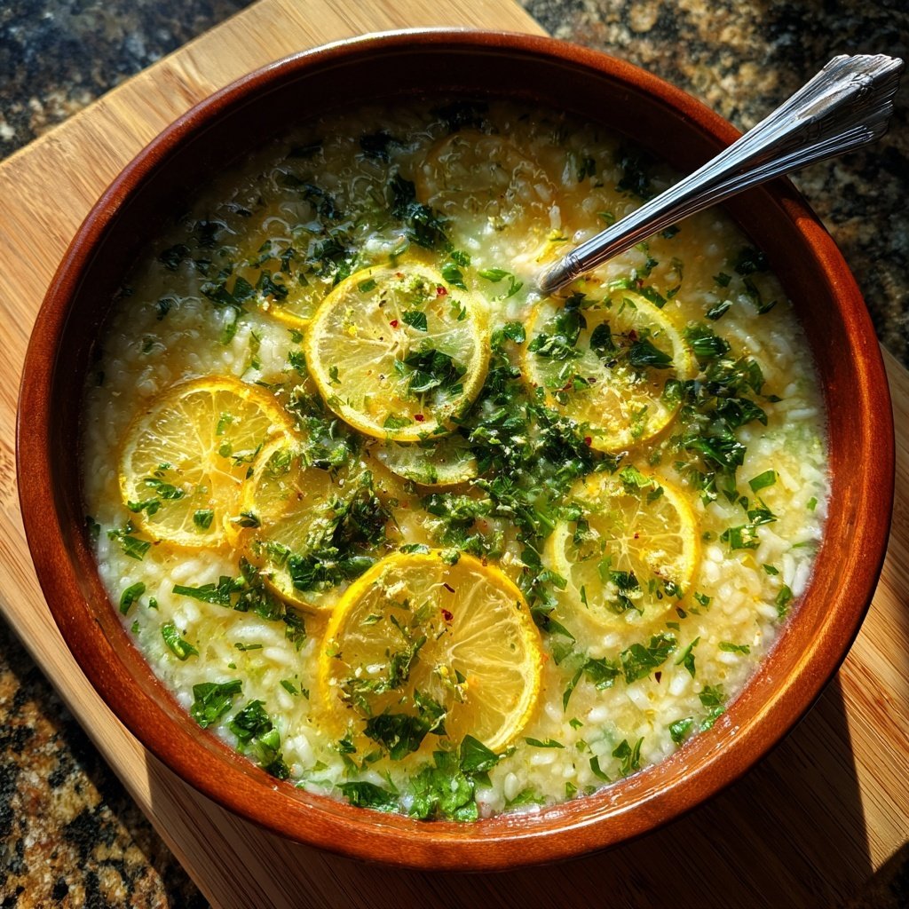 Spring Lemon Rice Soup